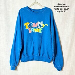 TommyInnit 2021 PogChamp Crewneck Sweatshirt Blue Graphic YouTuber Merch 2XL
